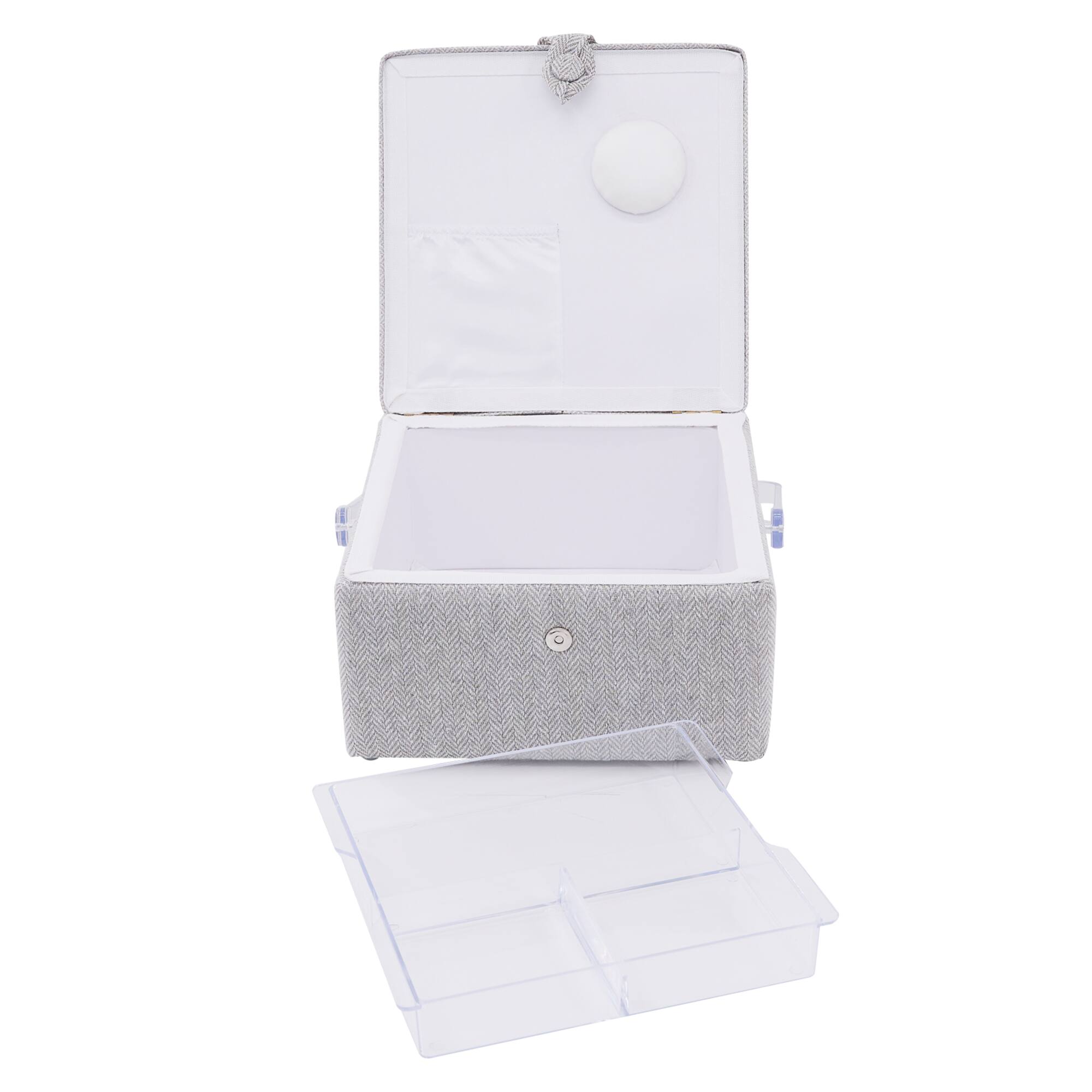 Gray Square Sewing Basket by Loops & Threads®